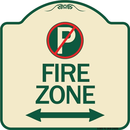 No Parking Symbol And Arrow Pointing Left And Right Heavy-Gauge Aluminum Architectural Sign